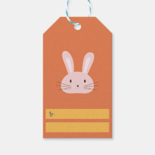 Étiquettes-cadeau Joli Bunny Orange de Pâques