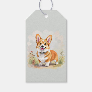 Étiquettes-cadeau Joli chien Pembroke Welsh Corgi rouge