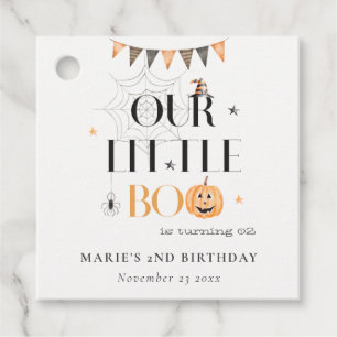 Étiquettes Cadeau Joli Citrouille Halloween Little Boo Anniversaire 