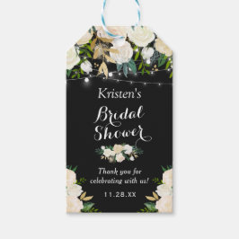 Étiquettes-cadeau Joli Favor de Mariage Fleurie Blanc Ivoire