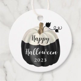 Étiquettes Cadeau Joli Halloween Noir Et Blanc Citrouille