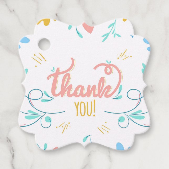 Étiquettes Cadeau Joli Merci Floral (Devant)