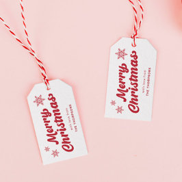 Étiquettes-cadeau Joli Noël blanc et rouge