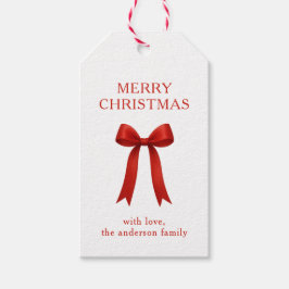 Étiquettes-cadeau Joli Noël Rouge Bow