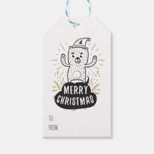 Étiquettes-cadeau Joli Ours Joyeux Noël À Du Modèle