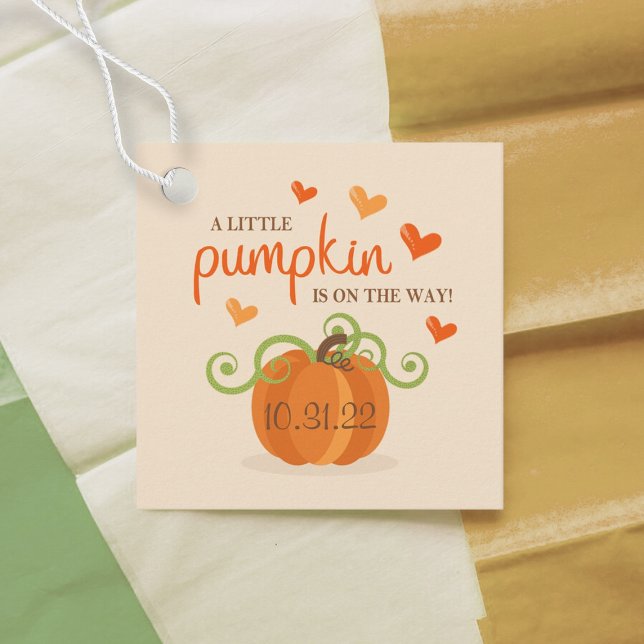 Étiquettes Cadeau Joli Petit Baby shower Citrouille (Créateur téléchargé)