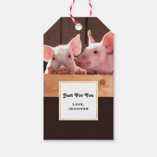 Étiquettes-cadeau Joli rose Piglets Photo d'animal juste pour vous
