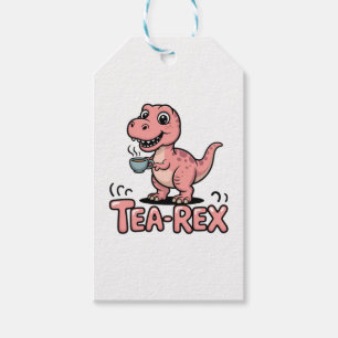Étiquettes-cadeau Joli Thé-Rex Dinosaure Rose – Le Thé Arrive !