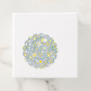 Étiquettes Cadeau Jolie botanique florale de fleurs sauvages bleues