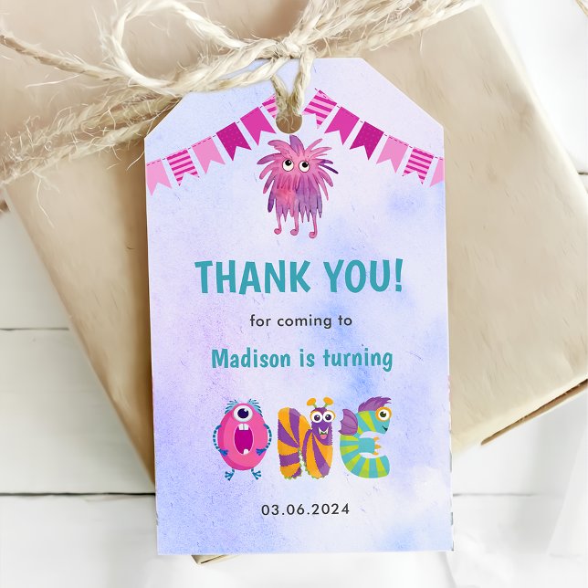 Étiquettes-cadeau Jolie couleur Notre Petite Fête d'Anniversaire Mon (Créateur téléchargé)