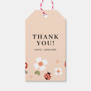 Étiquettes-cadeau Jolie fête d'anniversaire de coccinelle