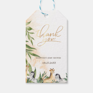 Étiquettes-cadeau Jolie girafe, zèbre quitte la baby shower