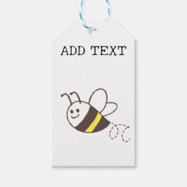 Étiquettes-cadeau Jolie petite abeille volant Baby shower blanc