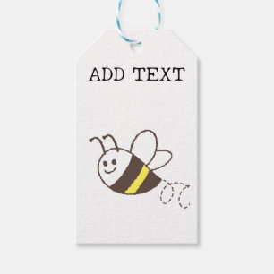 Étiquettes-cadeau Jolie petite abeille volant Baby shower blanc