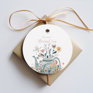 Étiquettes Cadeau Jolie théière florale Enterrement de vie de jeune