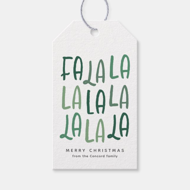 Étiquettes-cadeau Jolie vacances de Noël personnalisées et vertes (Devant)