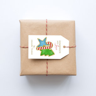 Étiquettes-cadeau Jolis biscuits de Noël faits maison avec amour