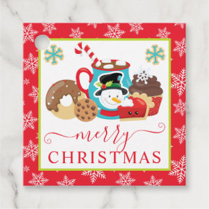 Étiquettes Cadeau Jolis biscuits d'hiver et chocolat de Noël
