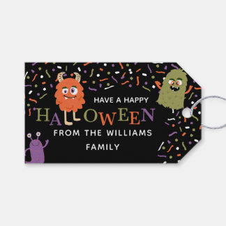 Étiquettes-cadeau Jolis monstres Joy Halloween Panier de Boo