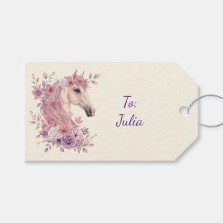 Étiquettes-cadeau Jolis poneys et pétales autocollants de cheval