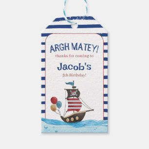 Étiquettes-cadeau Jolly roger Pirate Ahoy Matey Anniversaire Parti