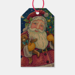 ÉTIQUETTES-CADEAU JOLLY ST NICK & NOUNOURS, VIEUX NOËL MODE