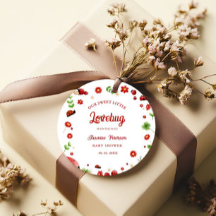 Étiquettes Cadeau Jote Garden petit baby shower de coccinelle Invita