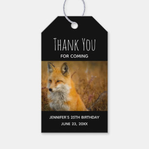 Étiquettes-cadeau Jote Red Fox Wild Nature Photographie Anniversaire