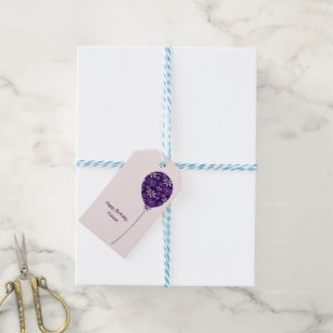 Étiquettes-cadeau Jouer Violet Blush Balloon Joyeux anniversaire