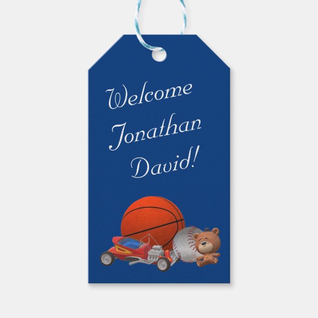 Étiquettes-cadeau Jouets de garçon Tags de cadeau à thème (Devant)