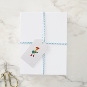 Étiquettes-cadeau Joueur de guitare squelette festif