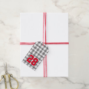 Étiquettes-cadeau Joueur sportif Houndstooth moderne NUMBER Équipe A