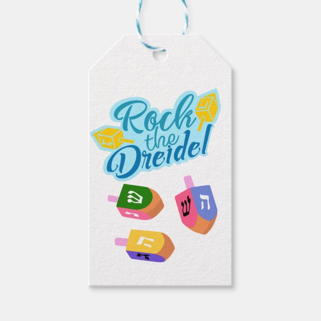 Étiquettes-cadeau Jouons à Dreidel (Devant)