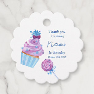 Étiquettes Cadeau Jour de bonbons bleu doux