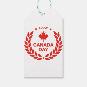 Étiquettes-cadeau jour du canada feuille d'érable rouge 1er juillet