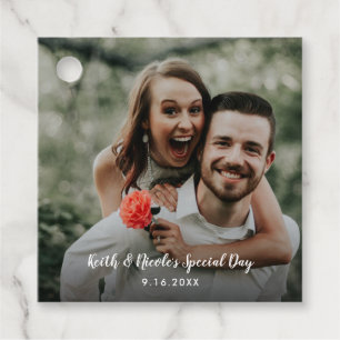 Étiquettes Cadeau Journée spéciale du Mariage photo nouvellement mar