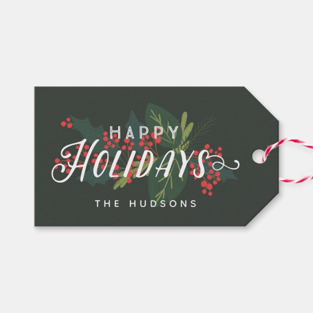 Étiquettes-cadeau Jours francs | Joyeuses vacances personnalisées à  (Devant (Horizontal))