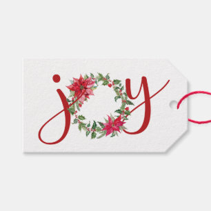 Étiquettes-cadeau JOY Christmas Wreath