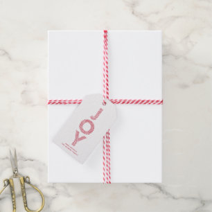 Étiquettes-cadeau JOY Foliage Typographie Rouge Noël