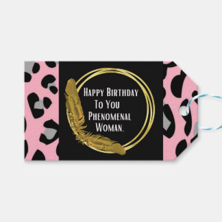 Étiquettes-cadeau Joyeuse Femme Phénoménale d'anniversaire