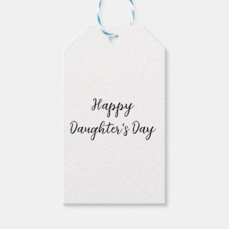 Étiquettes-cadeau Joyeuse fête des filles texte minimal simple ajout