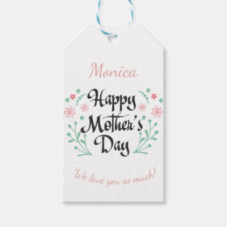 Étiquettes-cadeau Joyeuse fête des mères avec des fleurs coutume