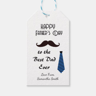 Étiquettes-cadeau Joyeuse Fête des Pères Meilleur Papa Ever Moustach