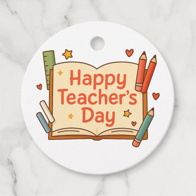 Étiquettes Cadeau Joyeuse journée des enseignants (Devant)