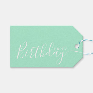 Étiquettes-cadeau Joyeuse Monnaie d'Anniversaire Blanc moderne