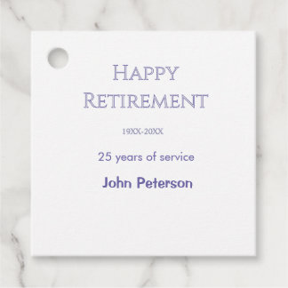 Étiquettes Cadeau Joyeuse retraite nom gris année années de service