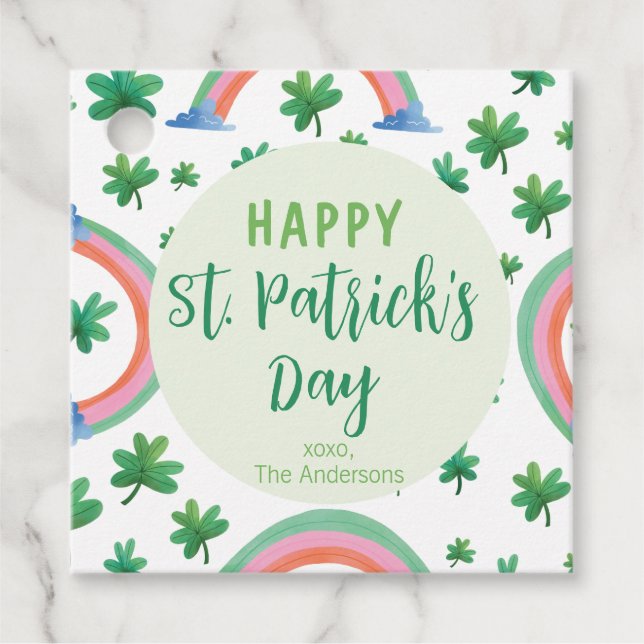 Étiquettes Cadeau Joyeuse Saint Patrick sur mesure (Devant)