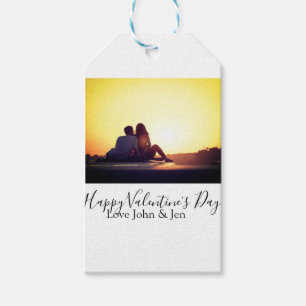 Étiquettes-cadeau Joyeuse Saint-Valentin amour ajouter nom photo sim