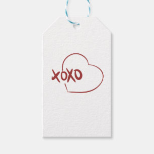 Étiquettes-cadeau Joyeuse Saint-Valentin Blanc Simple XOXO Amour