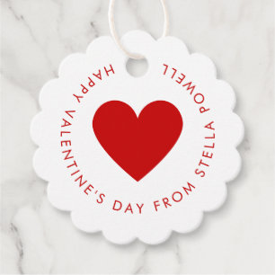 Étiquettes Cadeau Joyeuse Saint-Valentin Cœur Rouge Personnalisé à B